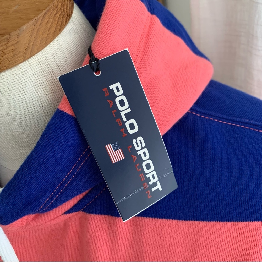 Ralph Lauren Pink Blue Stripe Sweatshirt - Picture 6 of 8